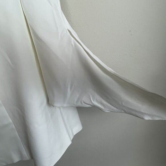 NWT Tibi Ivory‎ Crepe Shoulder Cutout Shift Dress Size 10 Fairy Coquette - Picture 5 of 9